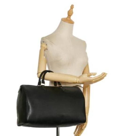 Vintage Louis Vuitton Epi Speedy 35 Black Leather Satchel Boston Bag Gold - Picture 2 of 15